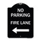 Signmission No Parking Fire Lane W/ Left Arrow Heavy-Gauge Aluminum Architectural Sign, 24" x 18", BW-1824-23736 A-DES-BW-1824-23736 - alternate 1